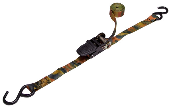 ProSource FH64052-CAMO Tie-Down, 4-Pk, 1 in W, 10 ft L, Polyester Webbing, Metal Ratchet, Camouflage, 400 lb [SKU: ORG0158121]