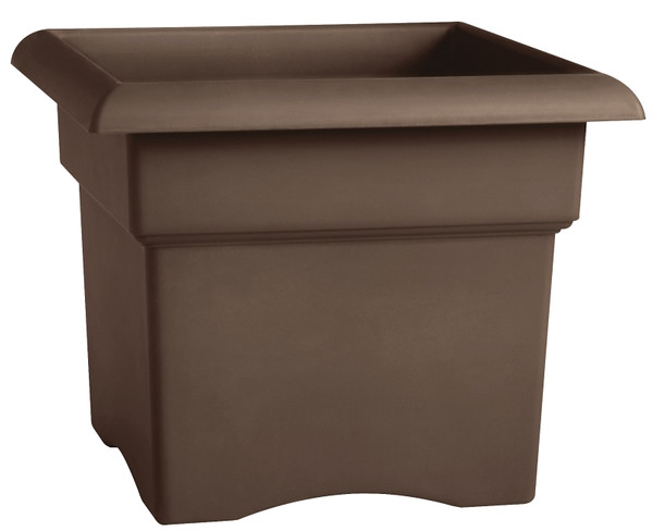 Bloem 57314CH Deck Box Planter, 14 in W, Square, Plastic, Chocolate [SKU: ORG4693297]