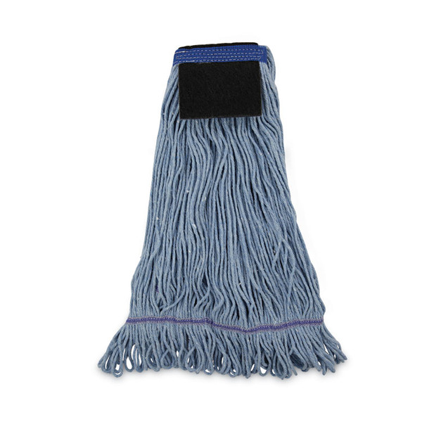 Mop Head, Loop-End, Cotton With Scrub Pad, Large, 12/Carton [SKU: BWK903BL]