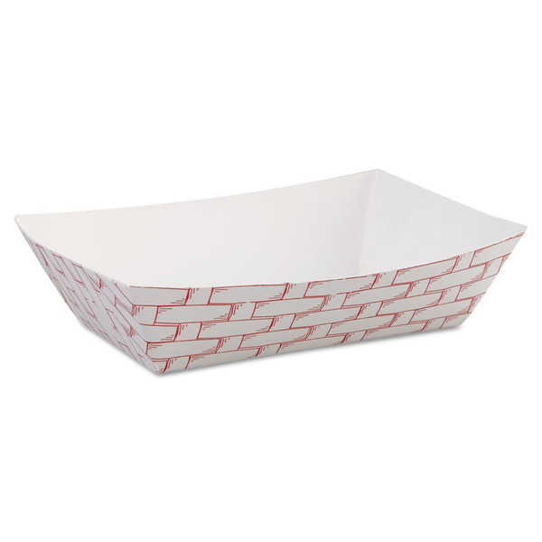 Paper Food Baskets, 6 oz Capacity, 3.78 x 4.3 x 1.08, Red/White, 1,000/Carton [SKU: BWK30LAG040]