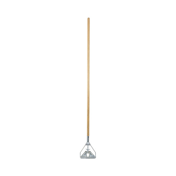 Screw Clamp Metal Head Wooden Mop Handle, #20+, 1.13" dia x 63", Natural [SKU: BWK603]