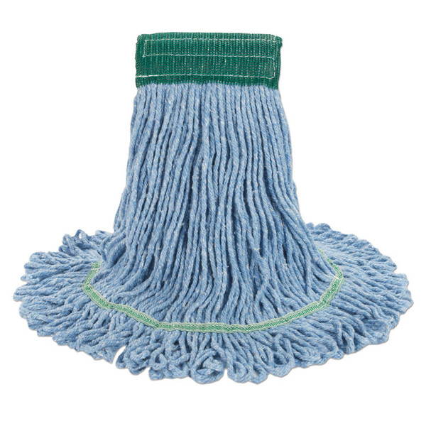 Super Loop Wet Mop Head, Cotton/Synthetic Fiber, 5" Headband, Medium Size, Blue, 12/Carton [SKU: BWK502BLCT]
