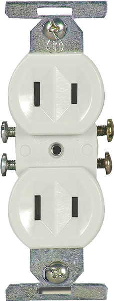 Eaton Wiring Devices 736W-BOX Duplex Receptacle, 2 -Pole, 15 A, 125 V, Side Wiring, NEMA: 1-15R, White [SKU: ORG6743579]
