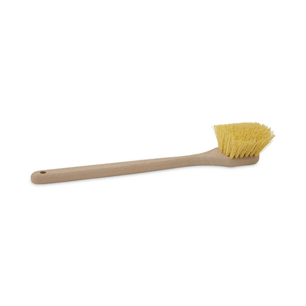 Utility Brush, Cream Polypropylene Bristles, 5.5 Brush, 14.5" Tan Plastic Handle [SKU: BWK4320]