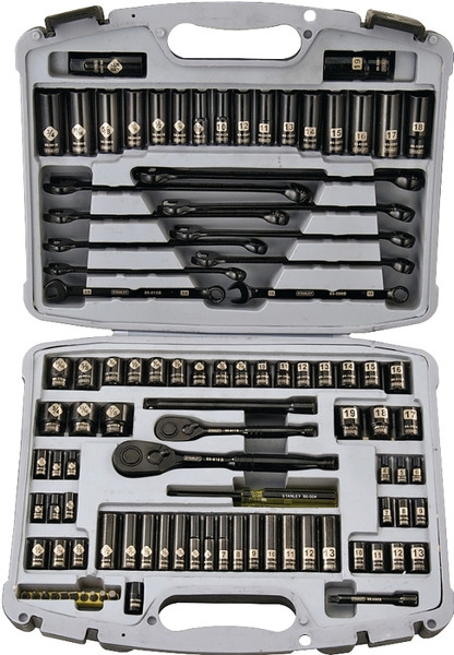 STANLEY 92-839 Socket Set, Vanadium Steel, Chrome, Black, Specifications: 1/4, 3/8 in Drive Size [SKU: ORG6146096]