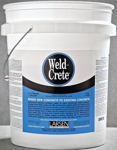 Larsen Weld-Crete WCP05 Bonding Agent, Liquid, Low to Slight Acetic, Blue, 5 gal Pail [SKU: ORG3921160]