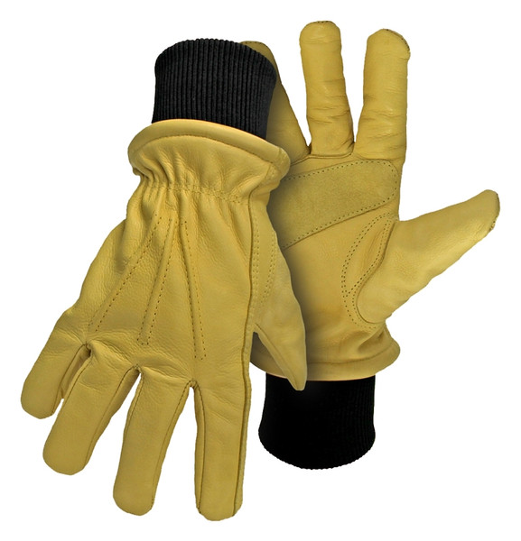 BOSS 4190-L Driver Gloves, L, Keystone Thumb, Knit Wrist Cuff, Cow Leather [SKU: ORG4825543]