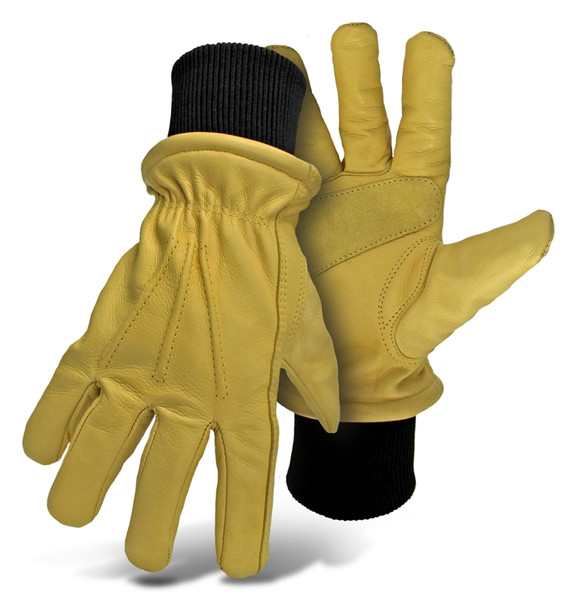 BOSS 4190-M Driver Gloves, M, Keystone Thumb, Knit Wrist Cuff, Cow Leather [SKU: ORG4825550]