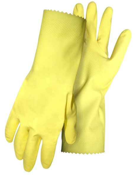 BOSS 958L Gloves, L, 12 in L, Latex, Yellow [SKU: ORG1232438]