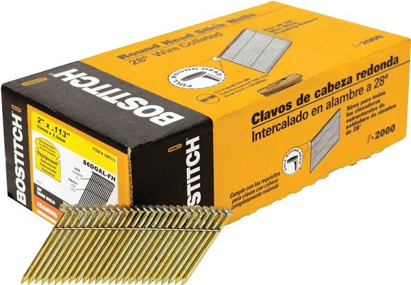 Bostitch S6DGAL-FH Framing Nail, 2 in L, Steel, Thickcoat, Full Round Head, Smooth Shank [SKU: ORG6787402]