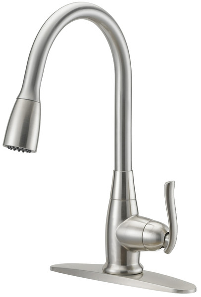 Boston Harbor Faucet Pull-Down Kitchen Faucet, Stainless Steel [SKU: ORG1706829]