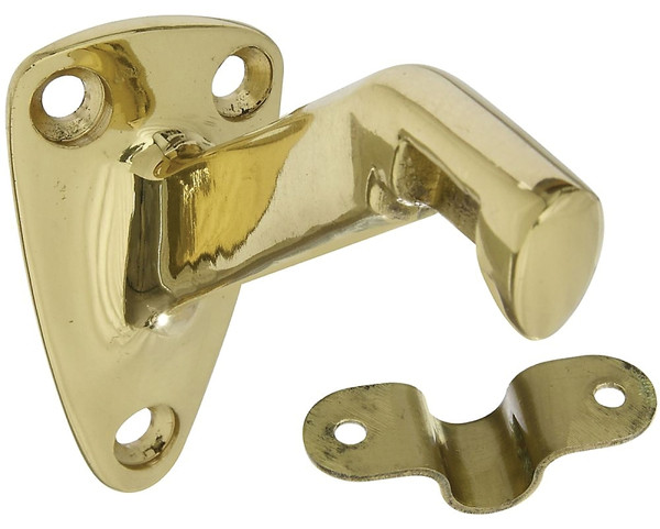 National Hardware N216-168 Handrail Bracket with Strap, 250 lb, Brass, Solid Brass [SKU: ORG7178163]