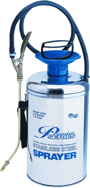 CHAPIN Premier Pro 1253 Handheld Sprayer, 2 gal Tank, Stainless Steel Tank, 42 in L Hose, Silver [SKU: ORG6403554]