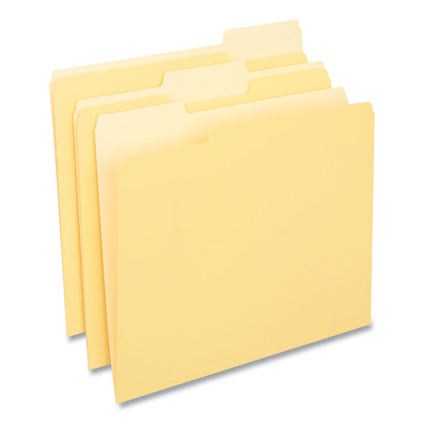 Deluxe Colored Top Tab File Folders, 1/3-Cut Tabs: Assorted, Letter Size, Yellow/Light Yellow, 100/Box [SKU: UNV10504]