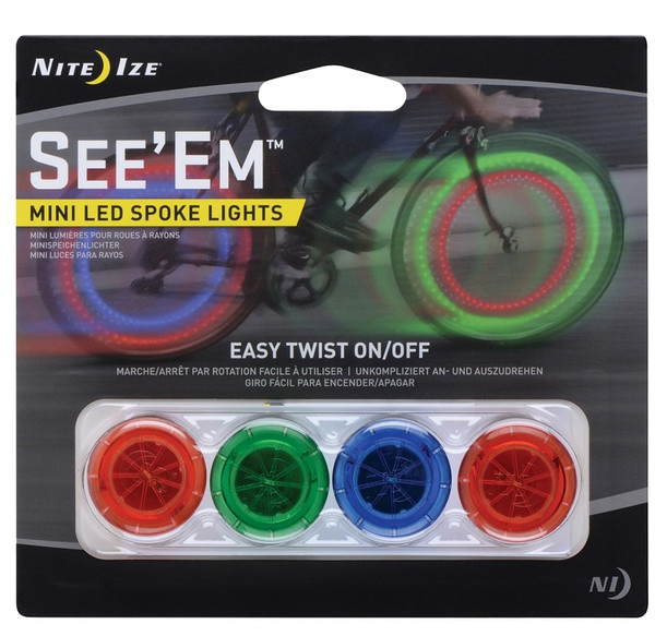 Nite Ize See'Em Series NSE-A1-4R3 Spoke Light, Plastic, Blue/Green/Red [SKU: ORG5576418]