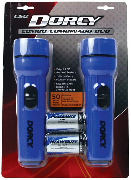 Dorcy 41-2594 Flashlight, D Battery, LED Lamp, 50 hr Run Time, Blue [SKU: ORG7117559]