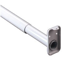 John Sterling Closet-Pro RP0022-72120 Adjustable Closet Rod with Flange, 1 in Dia, 72 to 120 in L, Steel, Platinum [SKU: ORG6857213]