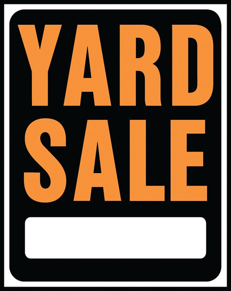HY-KO Hy-Glo Series SP-111 Jumbo Identification Sign, YARD SALE, Fluorescent Orange Legend, Plastic [SKU: ORG0222760]