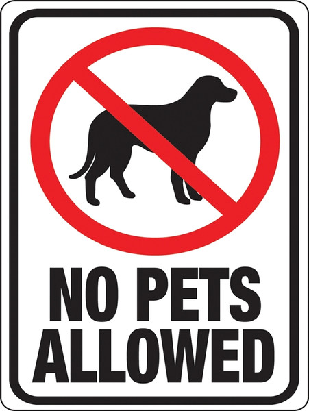 HY-KO 20616 Identification Sign, Rectangular, NO PETS ALLOWED, Black/Red Legend, White Background, Plastic [SKU: ORG8873739]