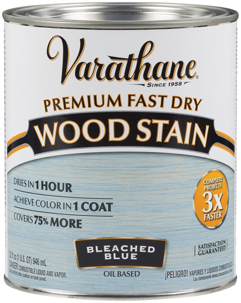 VARATHANE 297425 Wood Stain, Bleached Blue, Liquid, 1 qt, Can [SKU: ORG4996856]