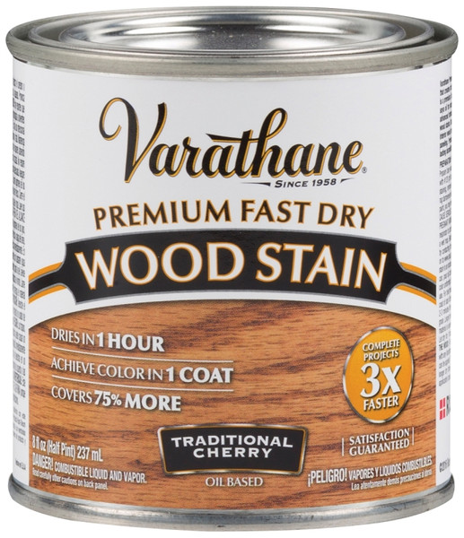 VARATHANE 262027 Wood Stain, Traditional Cherry, Liquid, 0.5 pt, Can [SKU: ORG7130883]