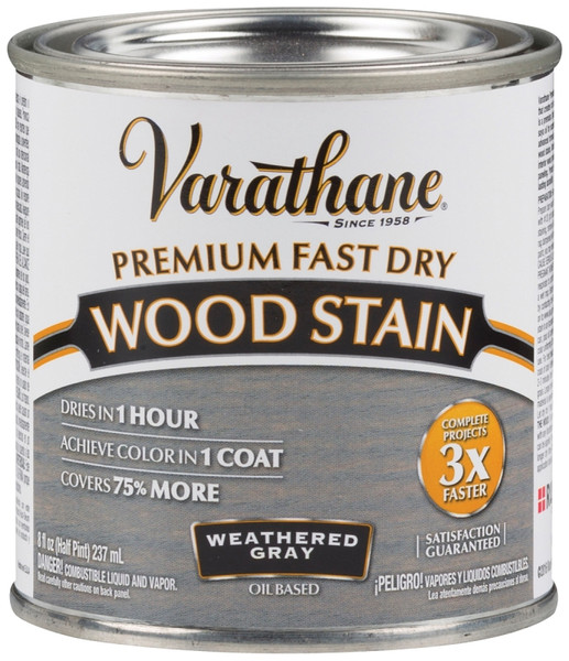 VARATHANE 269398 Wood Stain, Weathered Gray, Liquid, 0.5 pt, Can [SKU: ORG7130974]