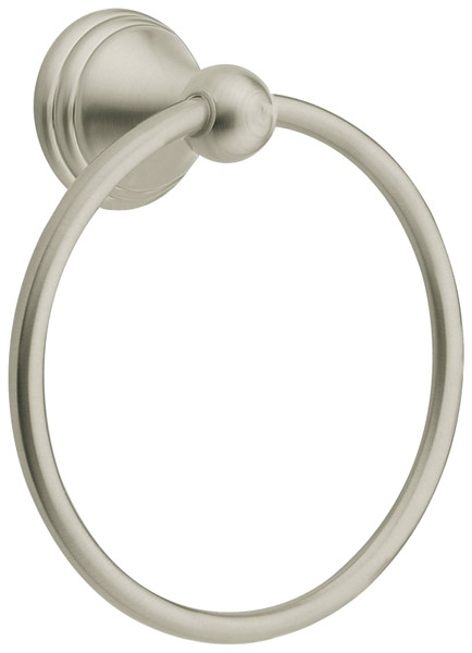 Moen Preston Series DN8486BN Towel Ring, 6-1/4 in Dia Ring, 22 lb, Brass/Zinc, Brushed Nickel, Screw Mounting [SKU: ORG1771237]