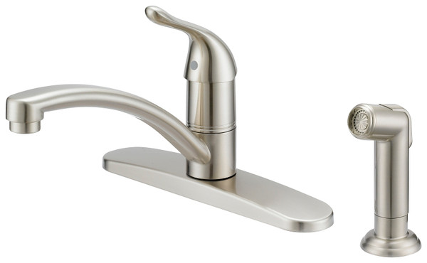 Boston Harbor 67534-1004 Kitchen Faucet, 1.8 gpm, 1-Faucet Handle, 4-Faucet Hole, Metal/Plastic, Brushed Nickel [SKU: ORG6486195]