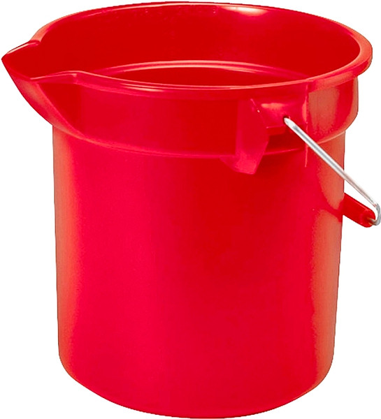 Brute FG296300RED Bucket, 10 qt Capacity, 10-1/2 in Dia, Plastic, Red [SKU: ORG6416804]