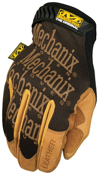 MECHANIX WEAR DuraHide LMG-75-010 Mechanic Gloves, L, Wing Thumb, Hook-and-Loop Cuff, Leather, Tan [SKU: ORG0743187]