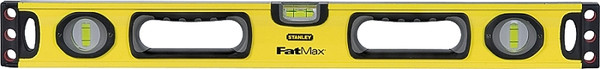STANLEY 43-524 Box Beam Level, 24 in L, 3-Vial, 2-Hang Hole, Non-Magnetic, Aluminum, Yellow [SKU: ORG8902660]