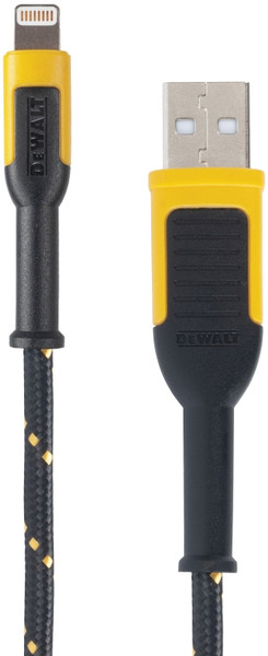 DeWALT 131 1359 DW2 Charger Cable, iOS, USB, Kevlar Fiber Sheath, Black/Yellow Sheath, 4 ft L [SKU: ORG1386044]