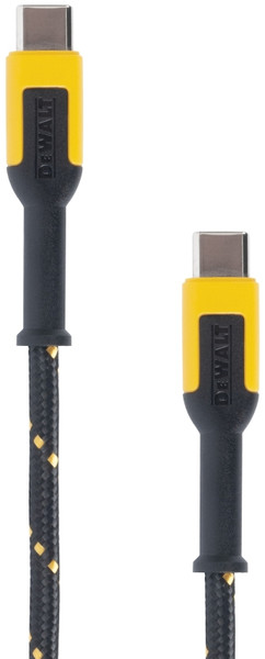 DeWALT 131 1362 DW2 Charger Cable, USB, USB-C, Kevlar Fiber Sheath, Black/Yellow Sheath, 4 ft L [SKU: ORG1386127]