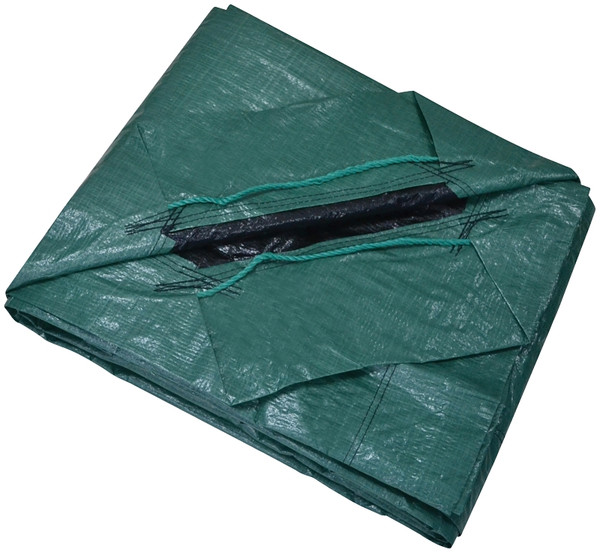 ProSource Y0909GG140 Yard Tarp with Drawstring, 9 ft L, 9 ft W, 8 mil Thick, Polyethylene, Green/Black [SKU: ORG9634767]