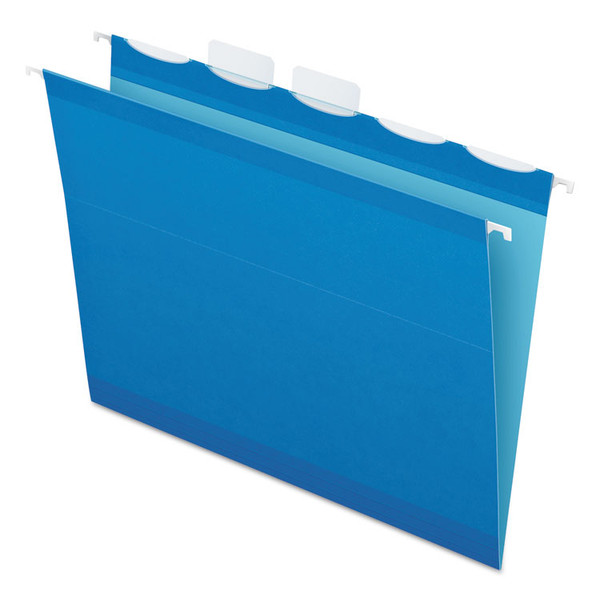 Ready-Tab Colored Reinforced Hanging Folders, Letter Size, 1/5-Cut Tabs, Blue, 25/Box [SKU: PFX42622]