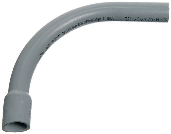 Carlon UA9AEB-CTN Conduit Elbow, 90 deg Angle, 3/4 in Dia, PVC, Gray [SKU: ORG4556247]