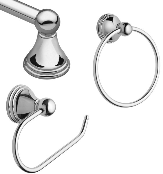 Moen Preston Series DN8433CH Bath Hardware Set, Metal, Chrome [SKU: ORG1775329]