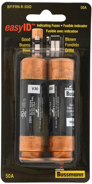 Bussmann BP/FRN-R-50ID Time Delay Fuse, 50 A, 250 V, 20, 200 kA Interrupt [SKU: ORG7116452]