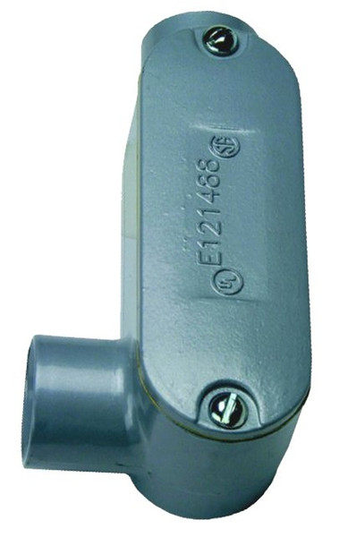 BWF 202-CGV Conduit Body, 1 -Hub, 1 in Hub, Threaded, Aluminum, Gray [SKU: ORG1718063]