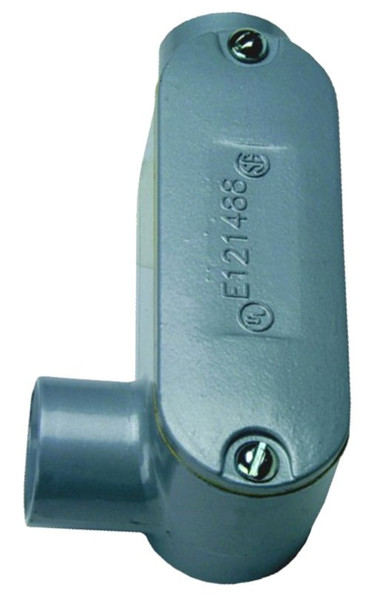 BWF 201-CGV Conduit Body, 2 -Hub, 3/4 in Hub, Threaded, Aluminum, Gray [SKU: ORG1718055]