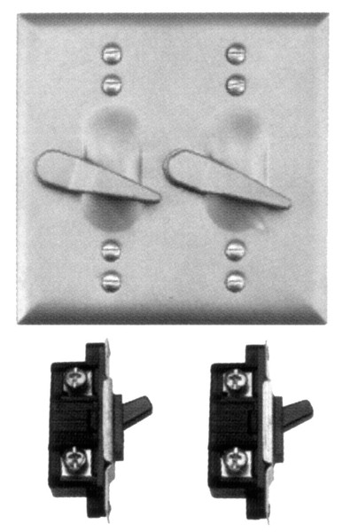 BWF TS-21V Toggle Switch Cover, 4-9/16 in L, 4-9/16 in W, Square, Aluminum, Gray, Powder-Coated [SKU: ORG1719657]