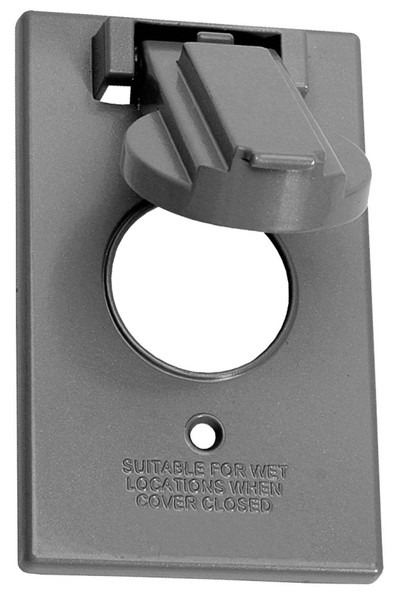BWF FC-71V Weatherproof Cover, Rectangular, 1 -Gang, Metal, Gray, Powder-Coated [SKU: ORG1719228]