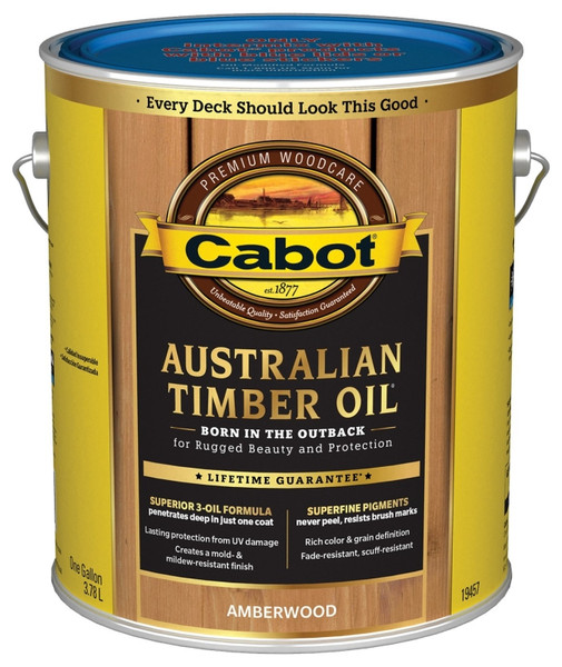 Cabot 19400 Series 140.0019457.007 Timber Oil, Amberwood, Liquid, 1 gal, Can [SKU: ORG1282011]