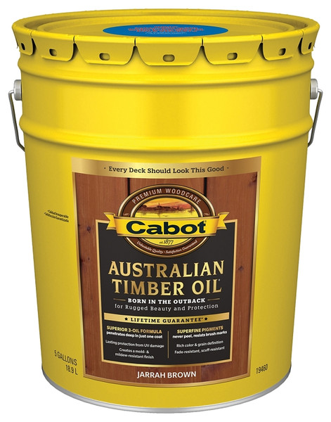 Cabot 19400 Series 140.0019460.008 Australian Timber Oil, Jarrah Brown, Liquid, 5 gal, Pail [SKU: ORG7022924]