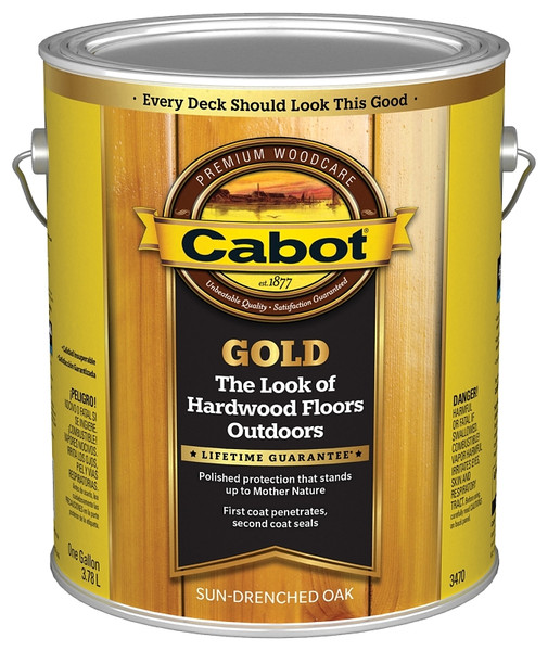 Cabot 3470 Series 140.0003470.007 Exterior Stain, Gold Satin, Sun-Drenched Oak, Liquid, 1 gal, Can [SKU: ORG7059389]