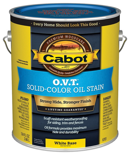 Cabot O.V.T. 140.0006701.007 Oil Stain, Flat, White, Liquid, 1 gal [SKU: ORG8886780]