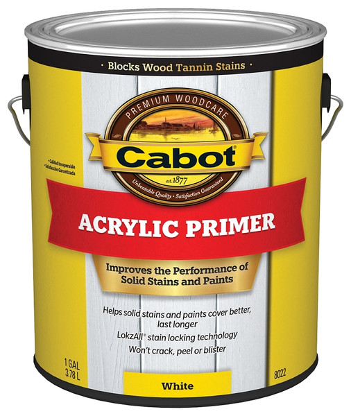 Cabot Problem-Solver 140.0008022.007 Exterior Primer, White, 1 gal [SKU: ORG6267041]
