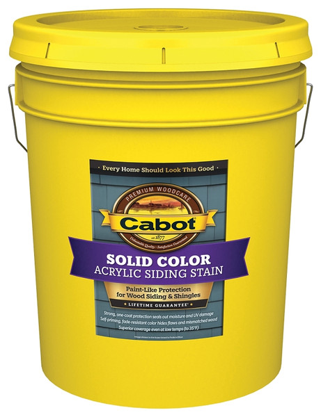 Cabot 800 Series 140.0000806.008 Solid Color Siding Stain, Natural Flat, Liquid, 5 gal, Can [SKU: ORG0373076]