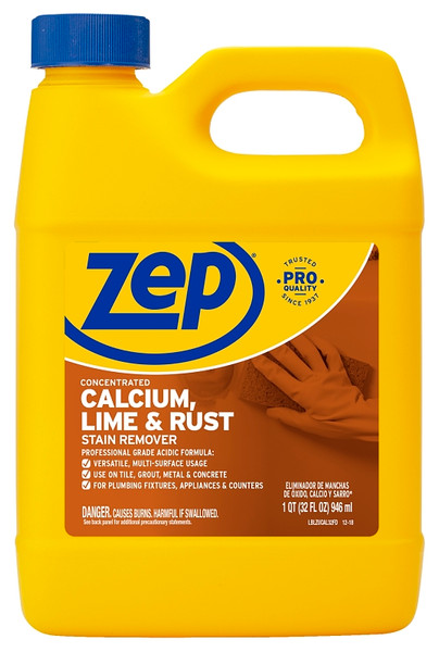 Zep ZUCAL32 Calcium/Lime/Rust Cleaner, 32 oz, Liquid, Pungent, Light Yellow [SKU: ORG4015459]
