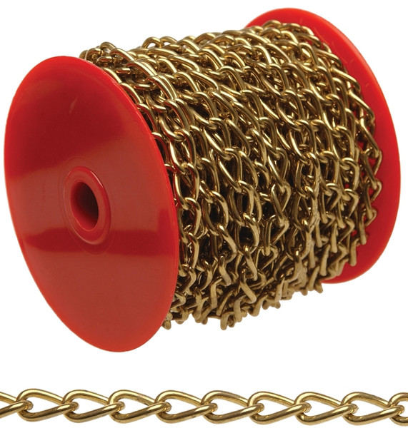 Campbell 0712017 Twist Chain, 200, 49 ft L, 12 lb Working Load, Brass [SKU: ORG6948665]
